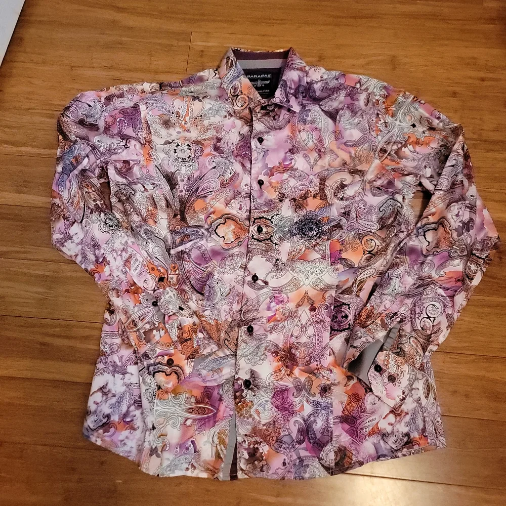 Barabas Multi Color Paisley / Mandala Print Shirt Size XL - Picture 7 of 9